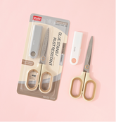 Edge carving square border (knife and scissors set)